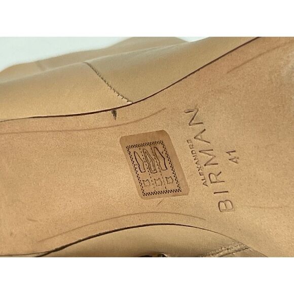 Alexandre Birman Myra 85 Ankle Heeled Boots Women's 10 Beige Leather Kitten Heel - Picture 8 of 10